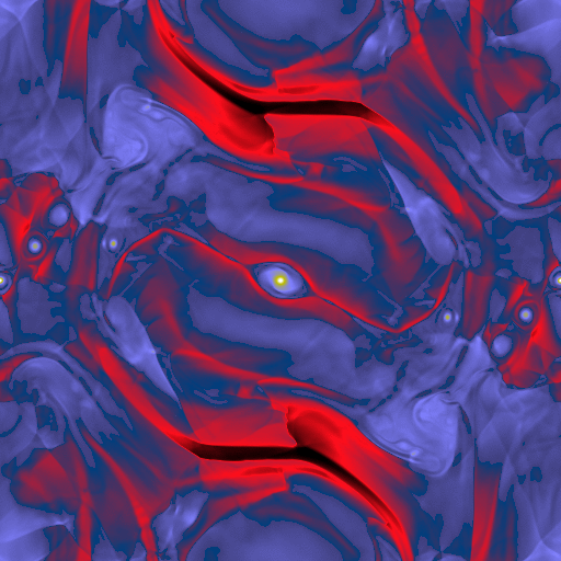 Magnetohydrodynamic shock-tube simulation.